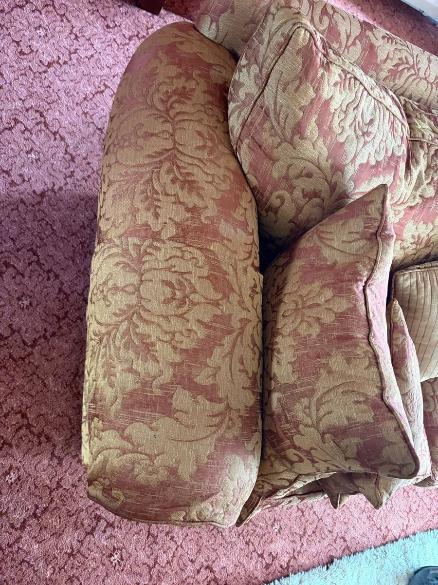 2 Seater Sofa Floral Brocade - Image 3