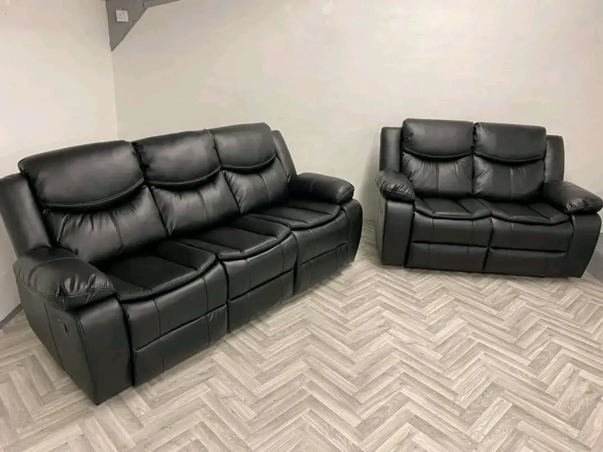 Valerie 3+2 Manual Leather Recliner Sofa Set - Image 4