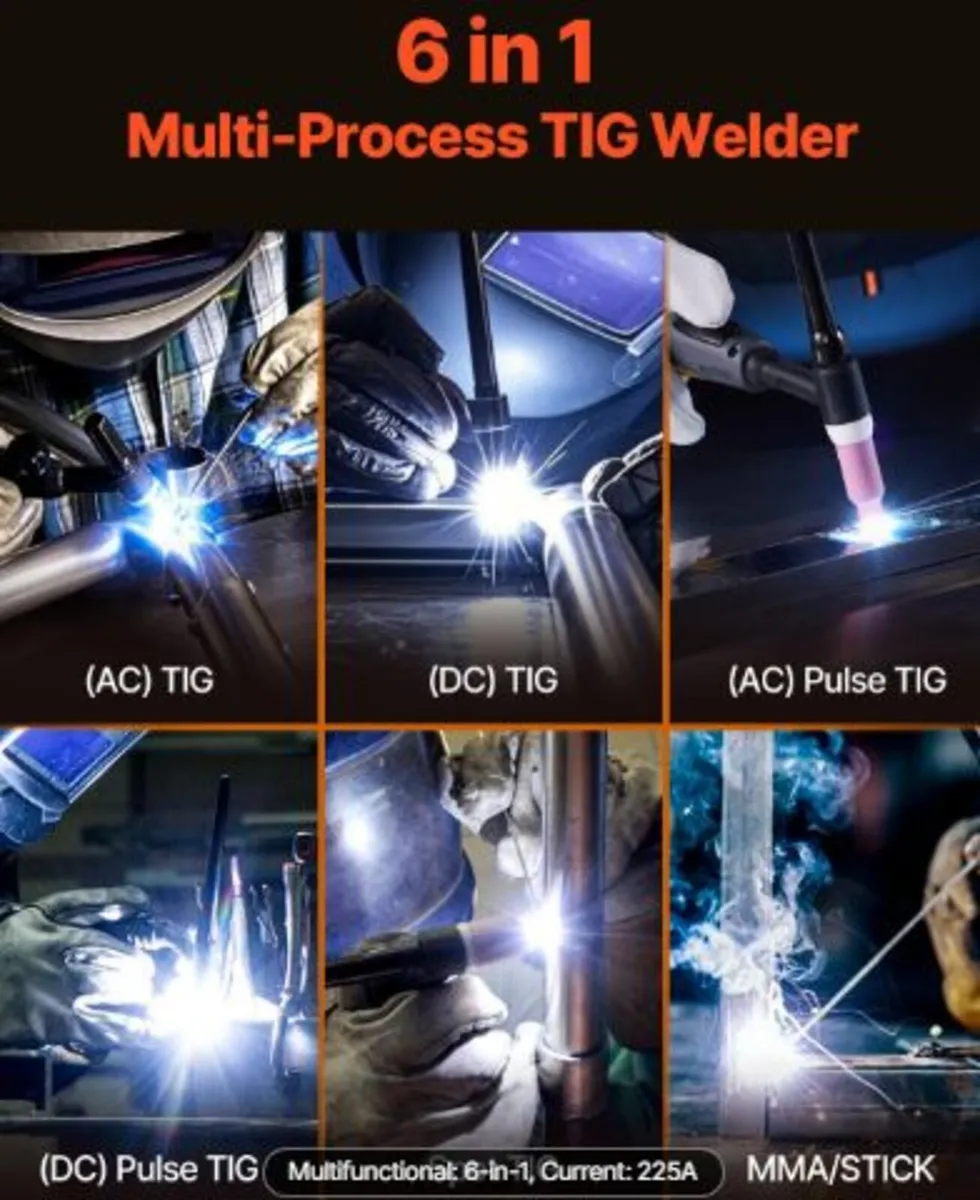 TIG Welder, 225A 6-In-1 Aluminum Welding Machine - Image 2