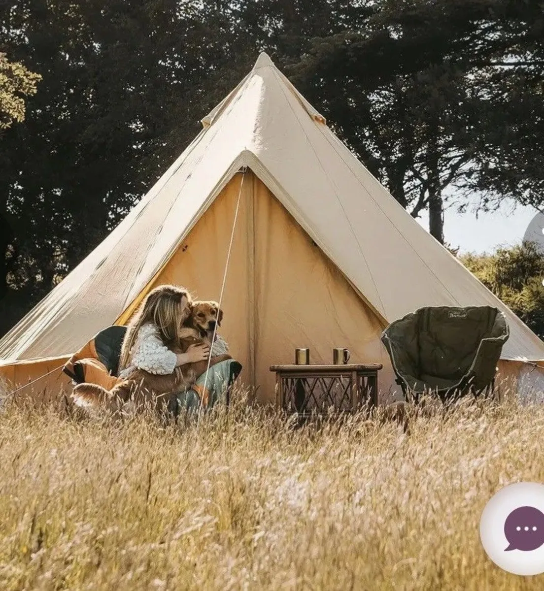 Glamping Bell Tent - 4m - Sandstone - Image 1