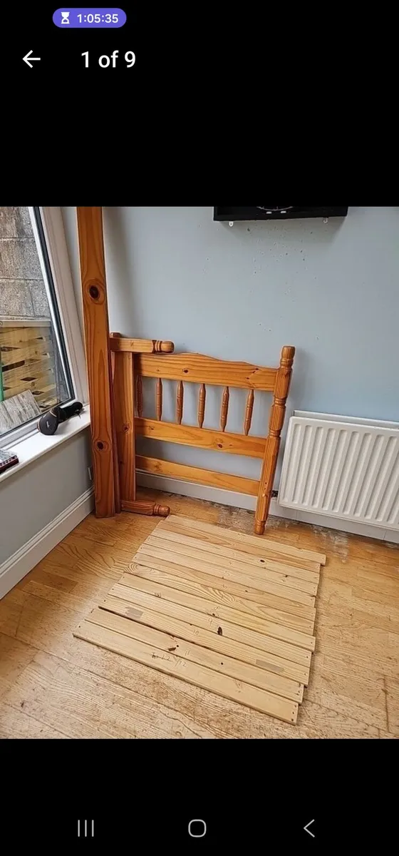 Wooden bed frame. - Image 1