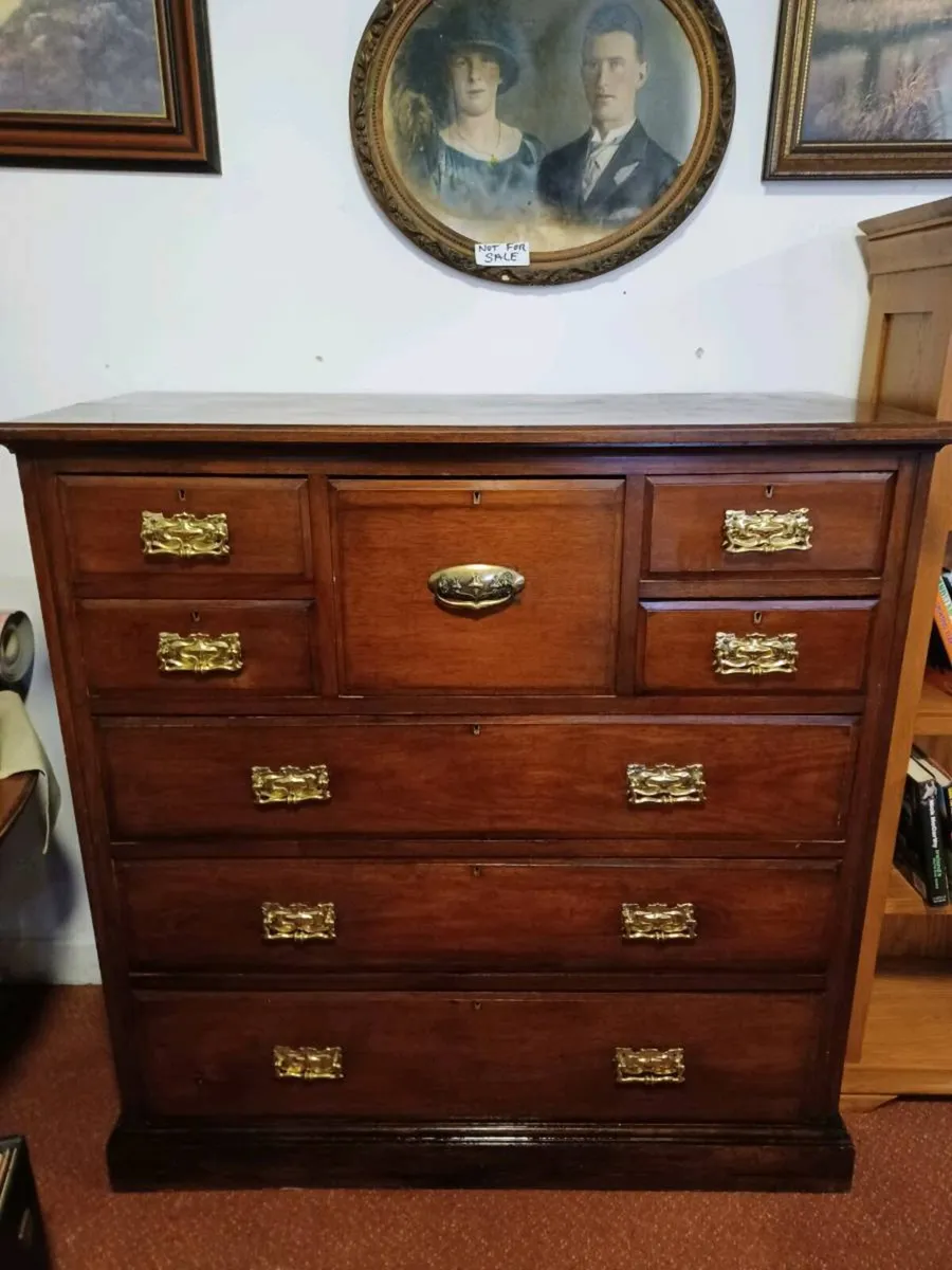 Large victorian   mahogony chest - Image 3