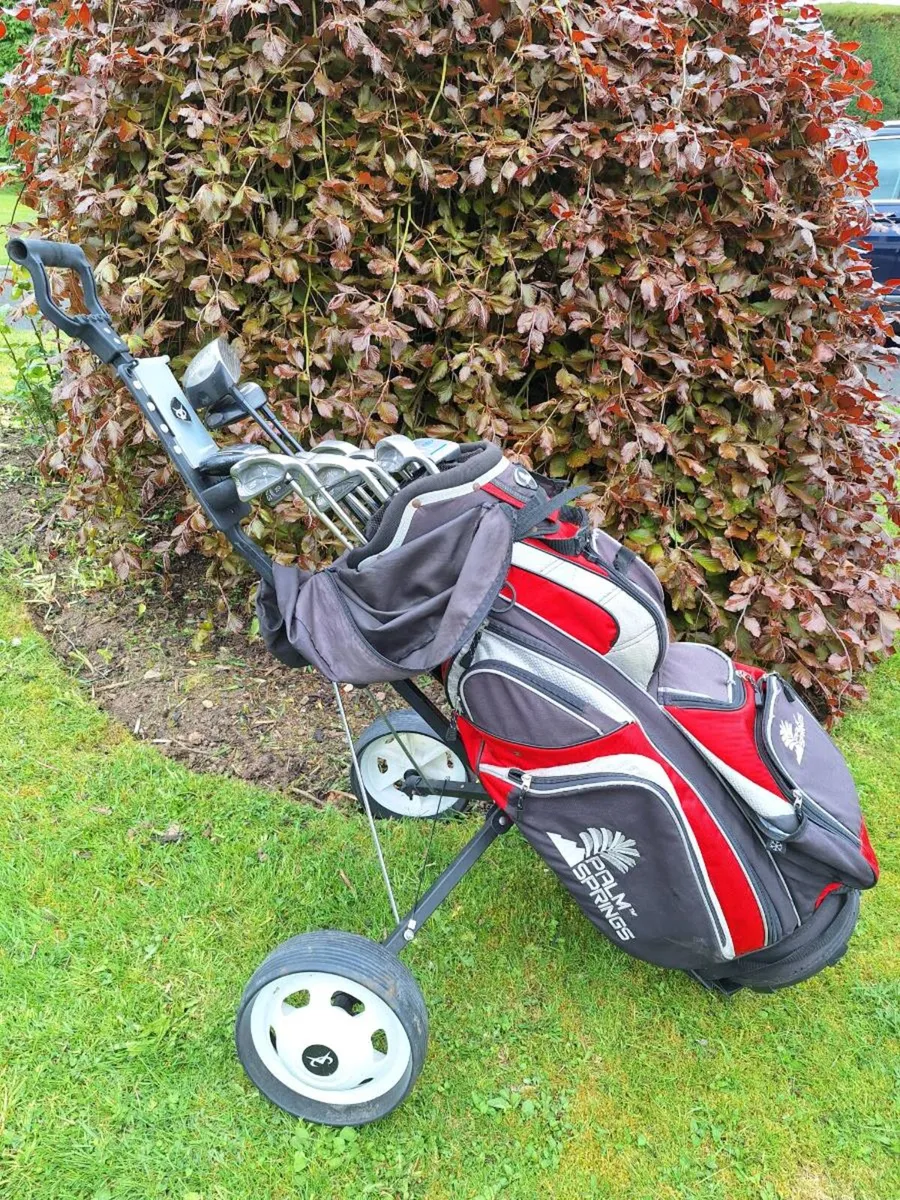 Ping golf clubs, full set, bag and trolley - Image 1