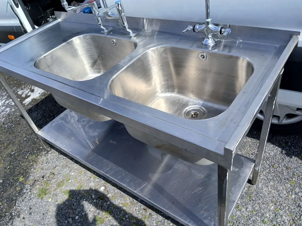 Staneless steel cabbinet double sink unit complete - Image 4