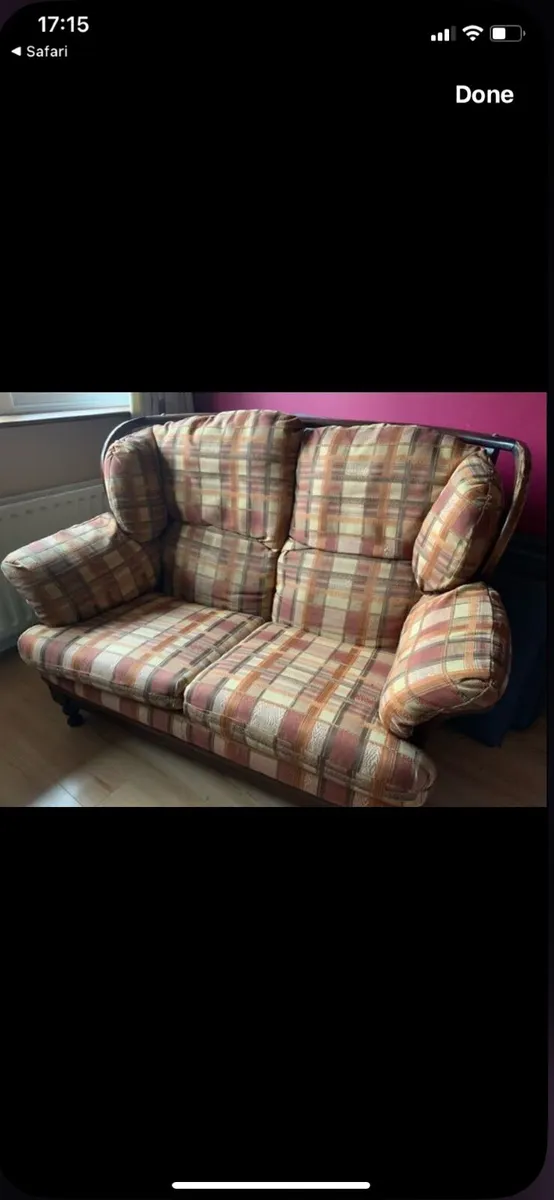 Two seater sofa with matching chair - Image 1