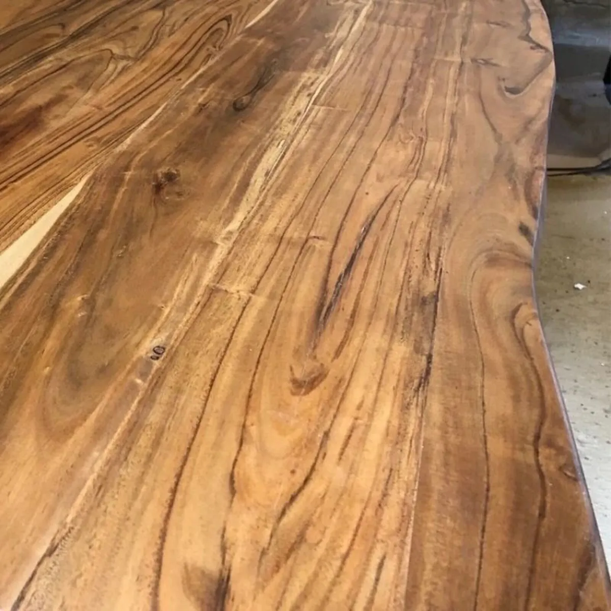 Solid Acacia Wood Dining Table 160 - Rustic - Image 2