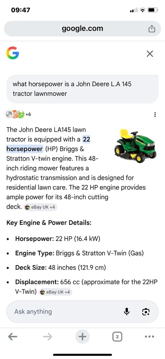 Tractor lawnmower - Image 2