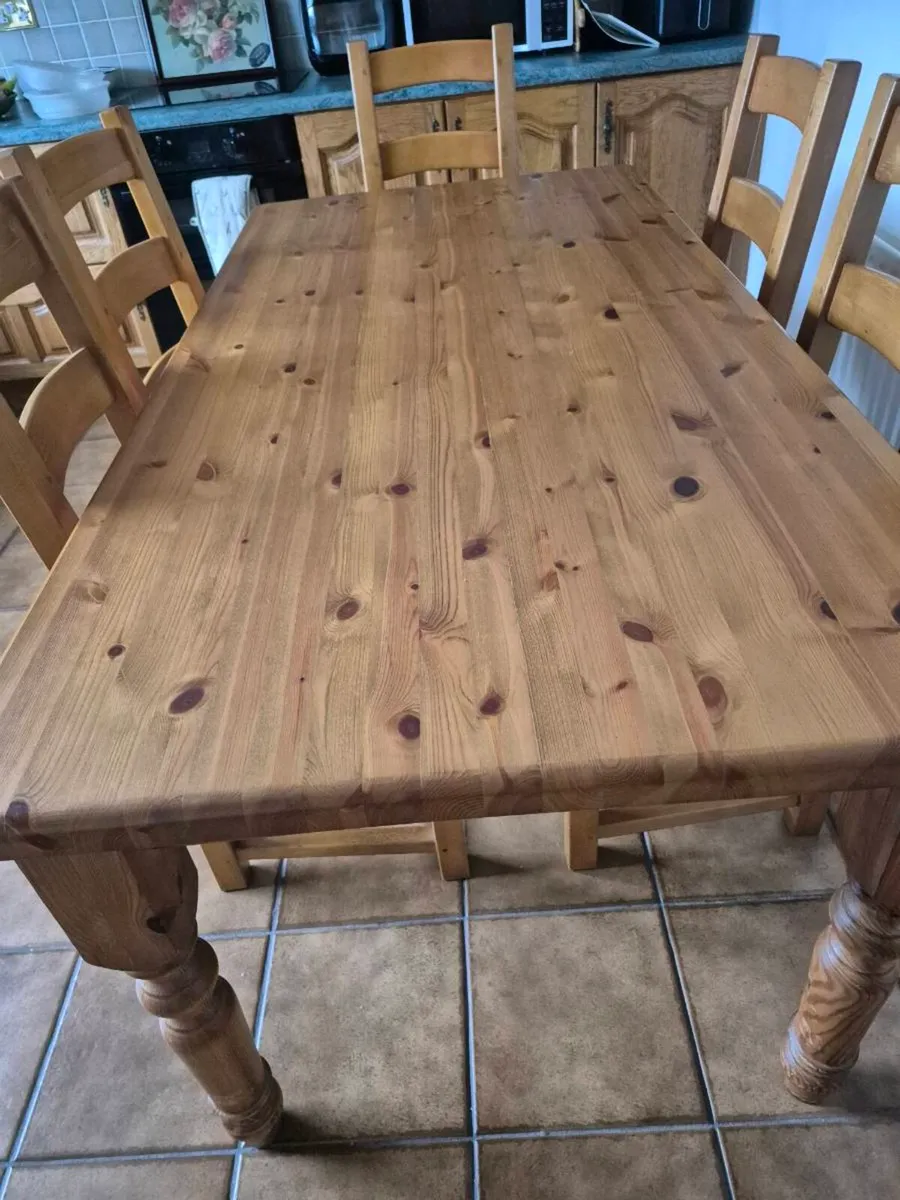 Solid Pine Kitchen Rectangular Table - Image 4