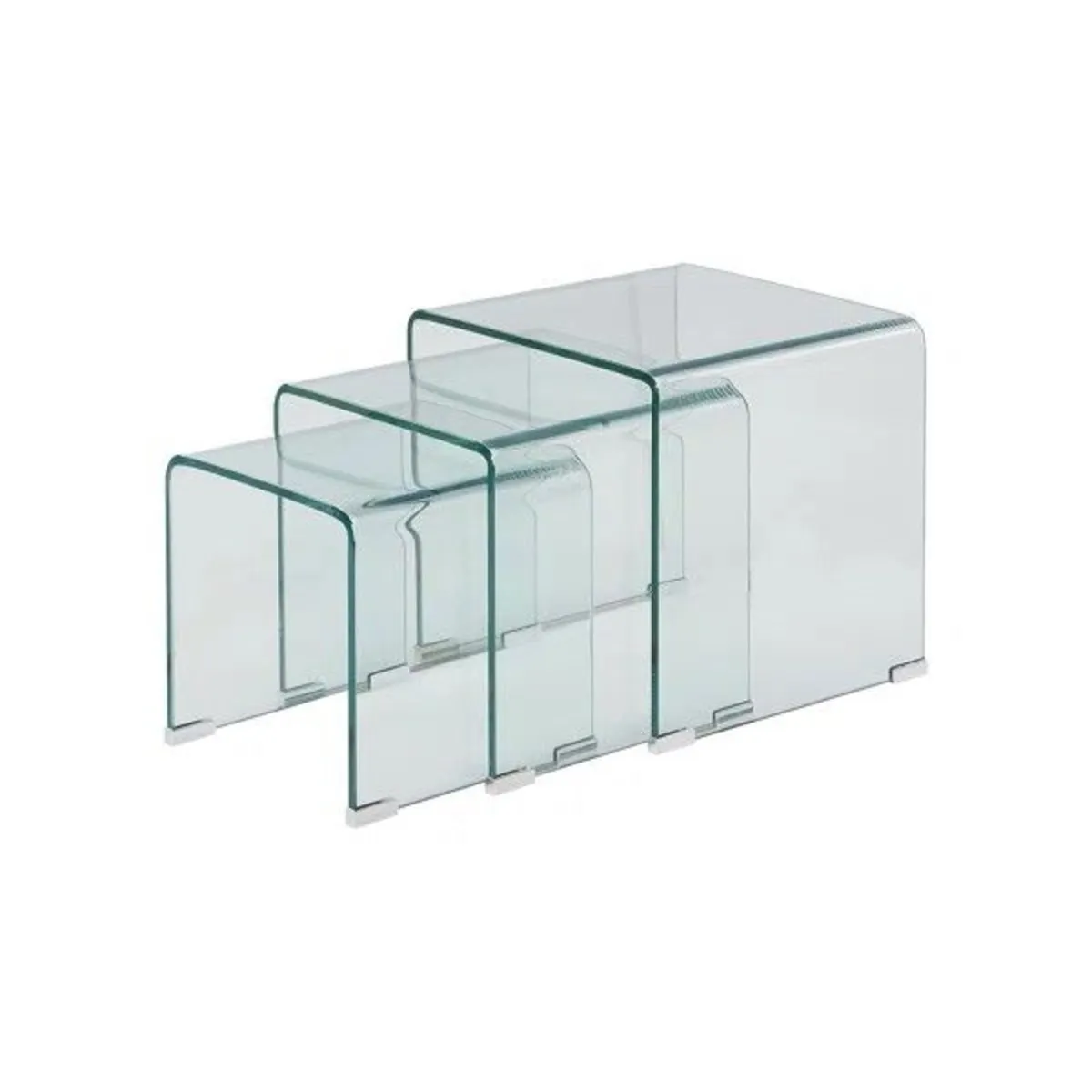 Set of 3 tempered heavy glass coffee/side tables