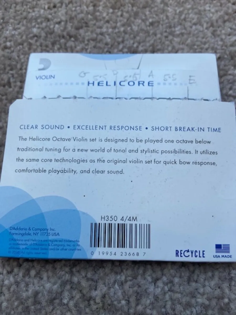 Violin set of €100 OCTAVE Helicore strings Cello - Image 2