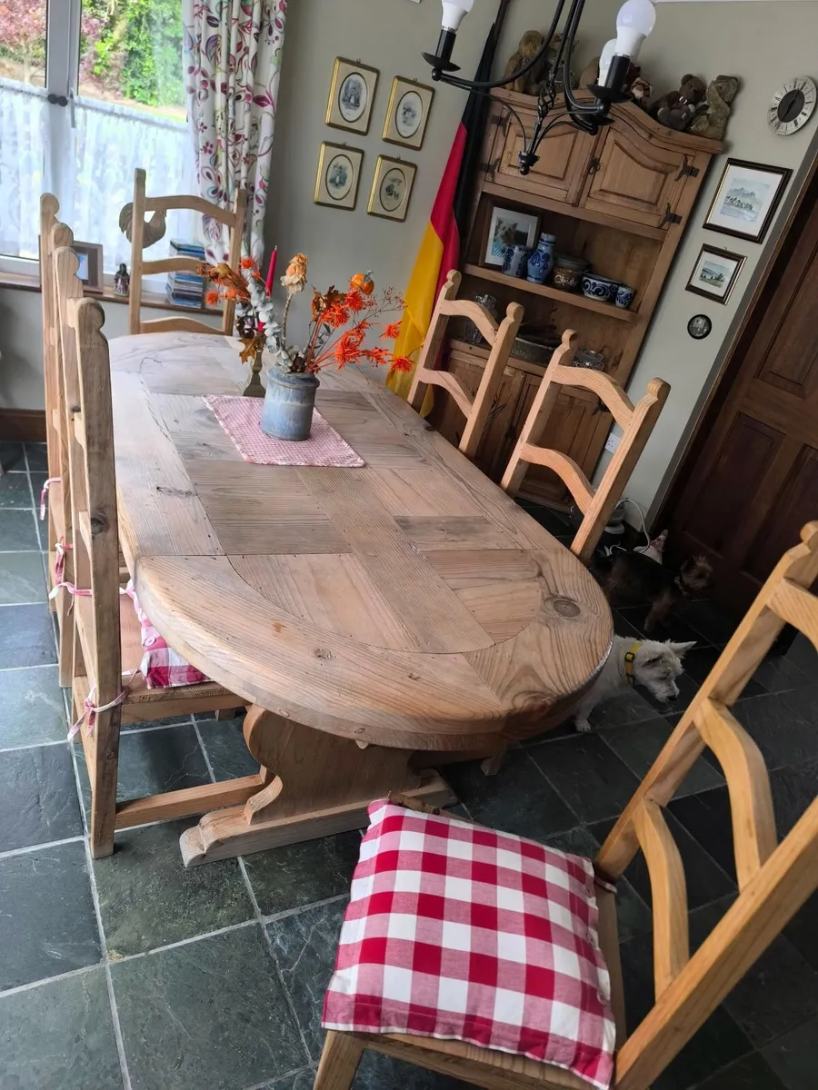 Solid Pine Farmhouse Dining Table & Chairs – Rusti - Image 1