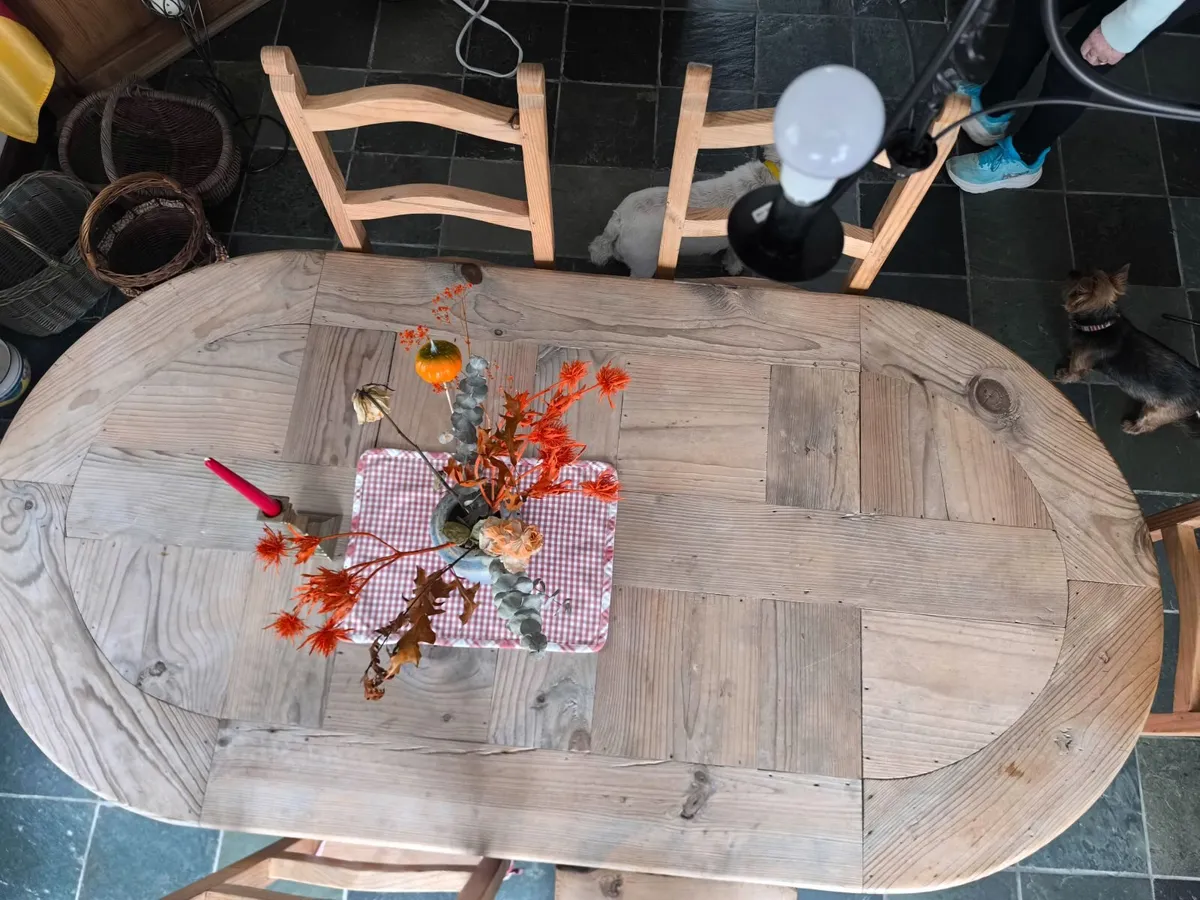 Solid Pine Farmhouse Dining Table & Chairs – Rusti - Image 2