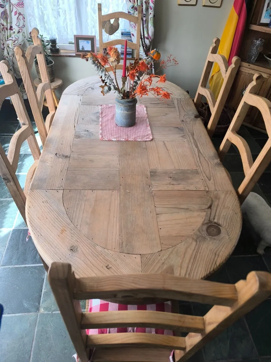 Solid Pine Farmhouse Dining Table & Chairs – Rusti - Image 3