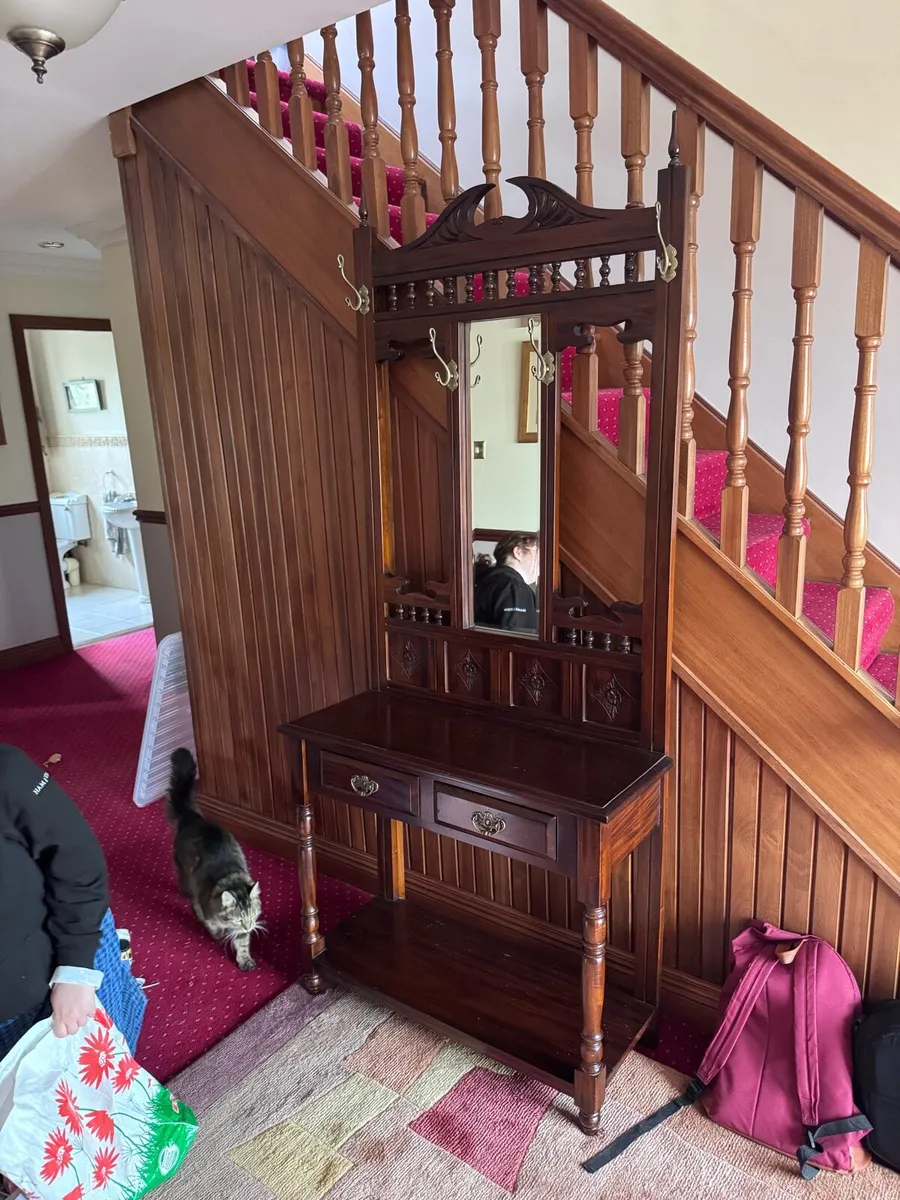 Vintage Hall Mirror Stand with drawers - Image 1