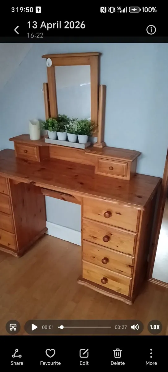 Dressing table and mirror