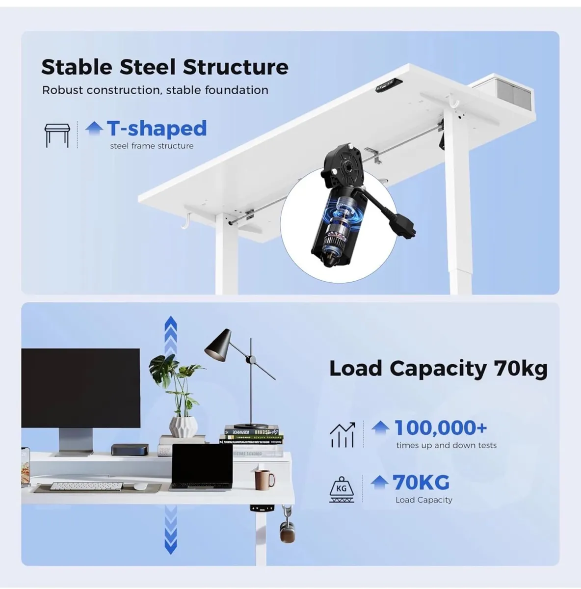 Electric Adjustable Height Desk with 2 Drawers, 12 - Image 4