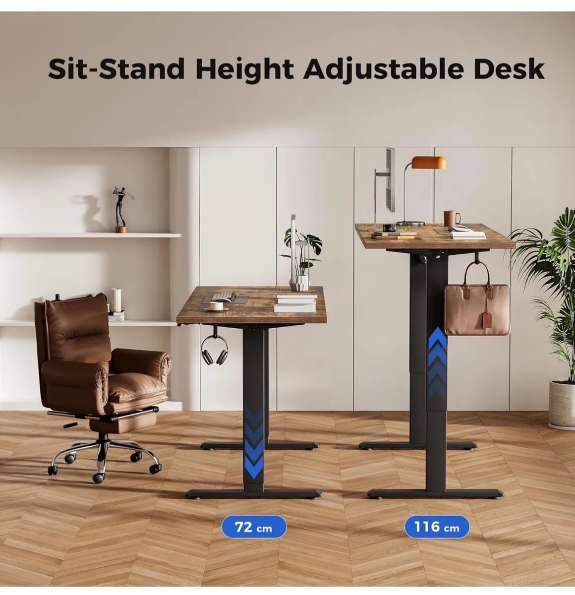 Electric Adjustable Height Desk with 2 Drawers, 12 - Image 2