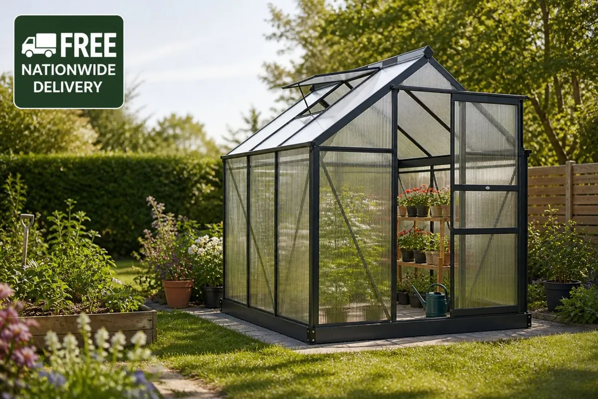 6 x 6ft Polycarbonate Greenhouse - Image 1
