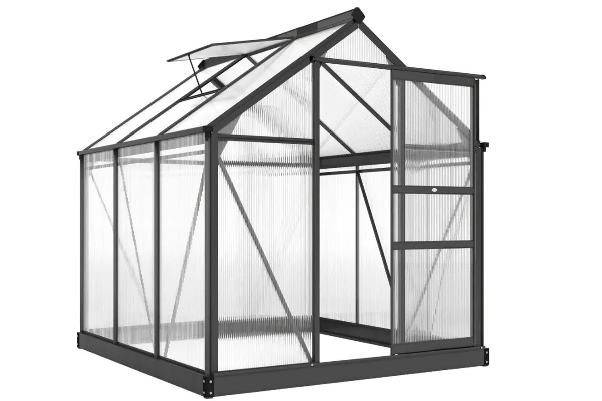 6 x 6ft Polycarbonate Greenhouse - Image 2