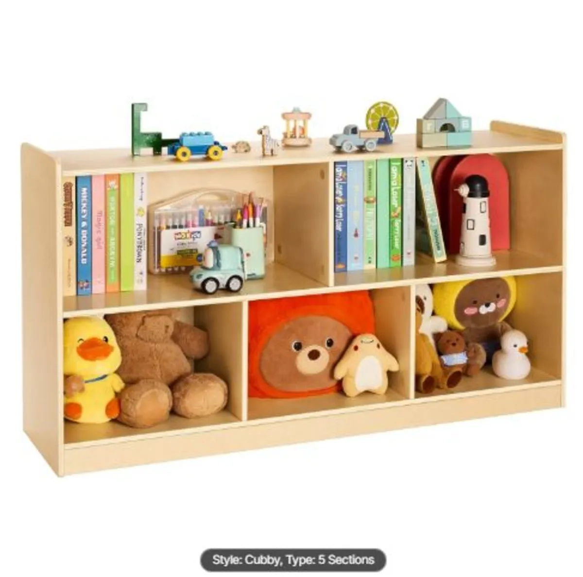 Montessori Bookshelf, 1140 mm Width Toy Storage - Image 1