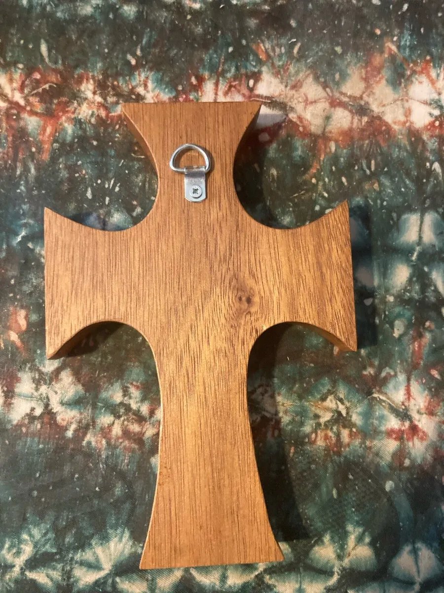 Hand craved wooden mercy cross free posted - Image 3