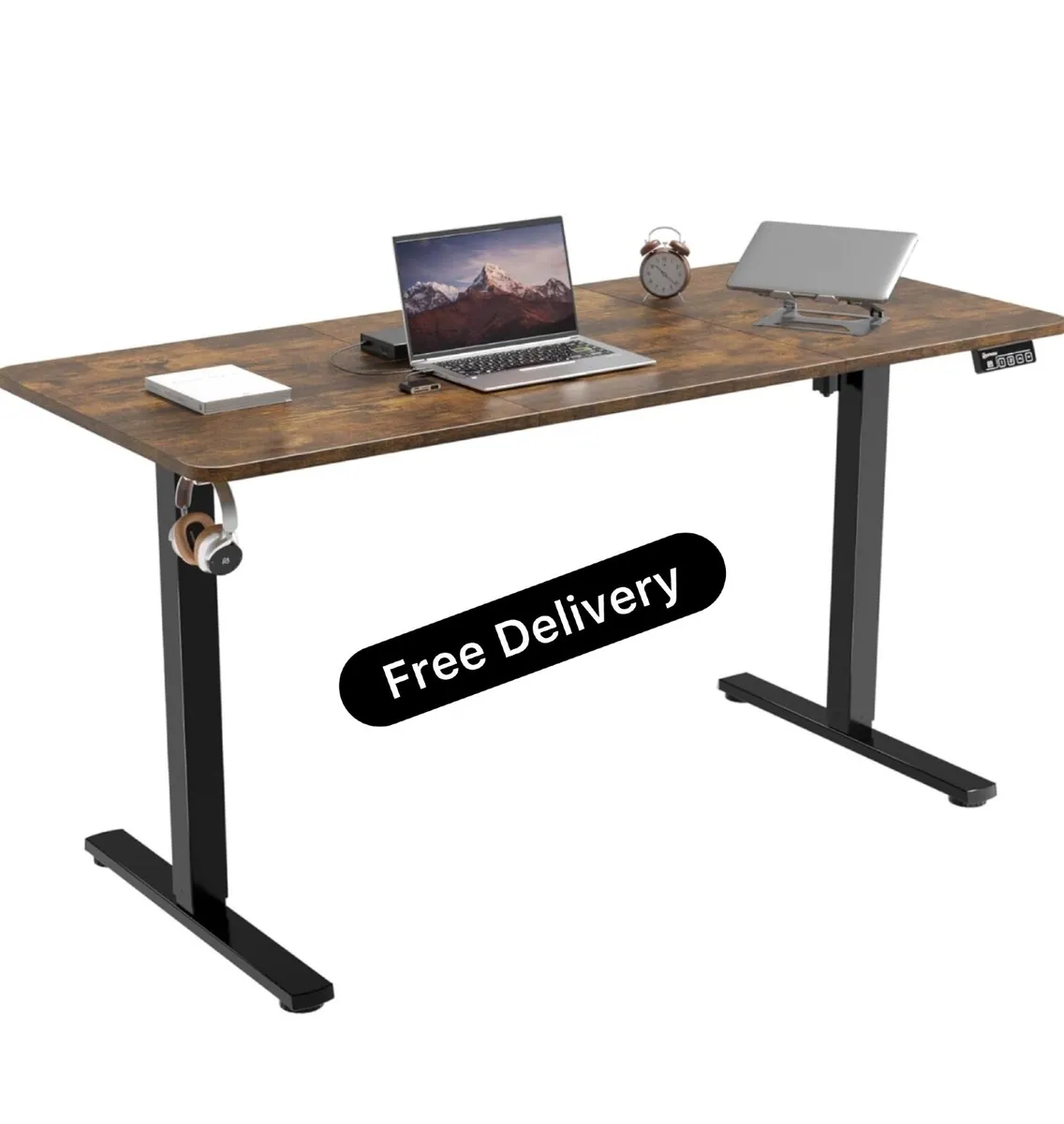 Standing Desk 140x60cm, Height Adjustable Desk wit - Image 1