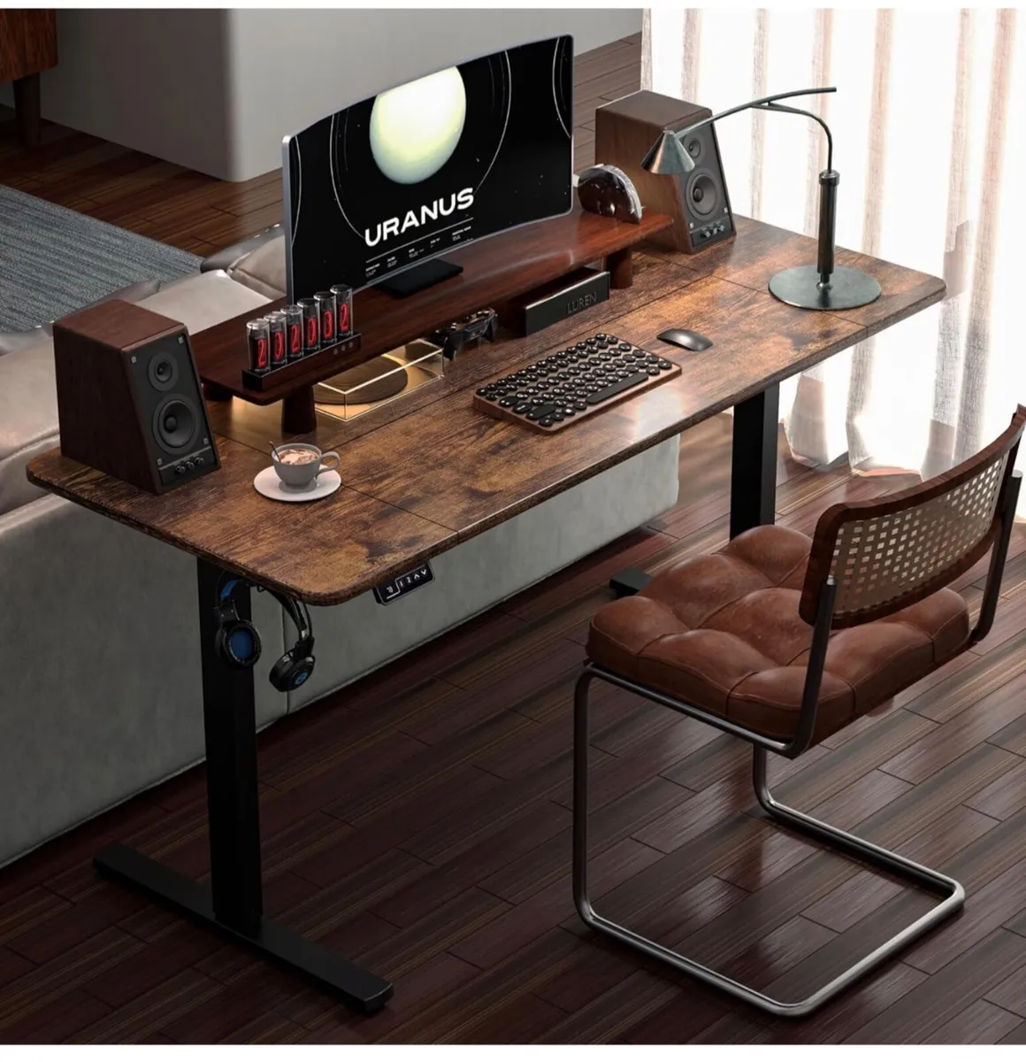 Standing Desk 140x60cm, Height Adjustable Desk wit - Image 1