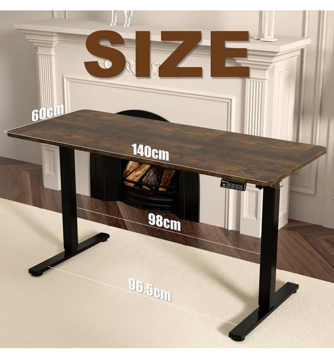 Standing Desk 140x60cm, Height Adjustable Desk wit - Image 2