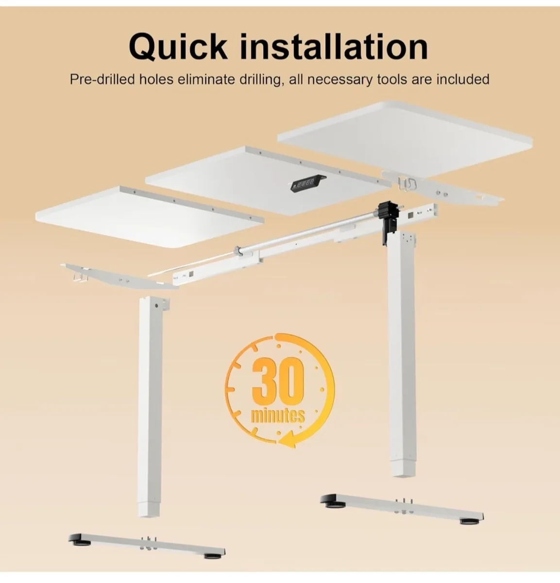 Electric Standing Desk 140x60cm (55.1"x23.6"), Hei - Image 3