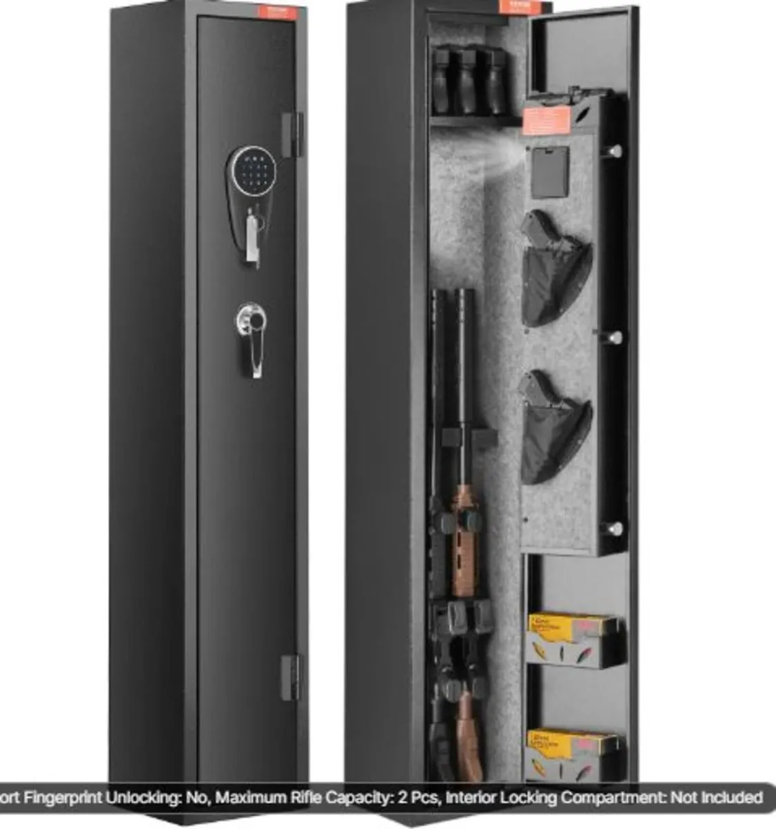 2 Rifles Gun Safe, Rifle Safe with Lock & Digital - Image 1