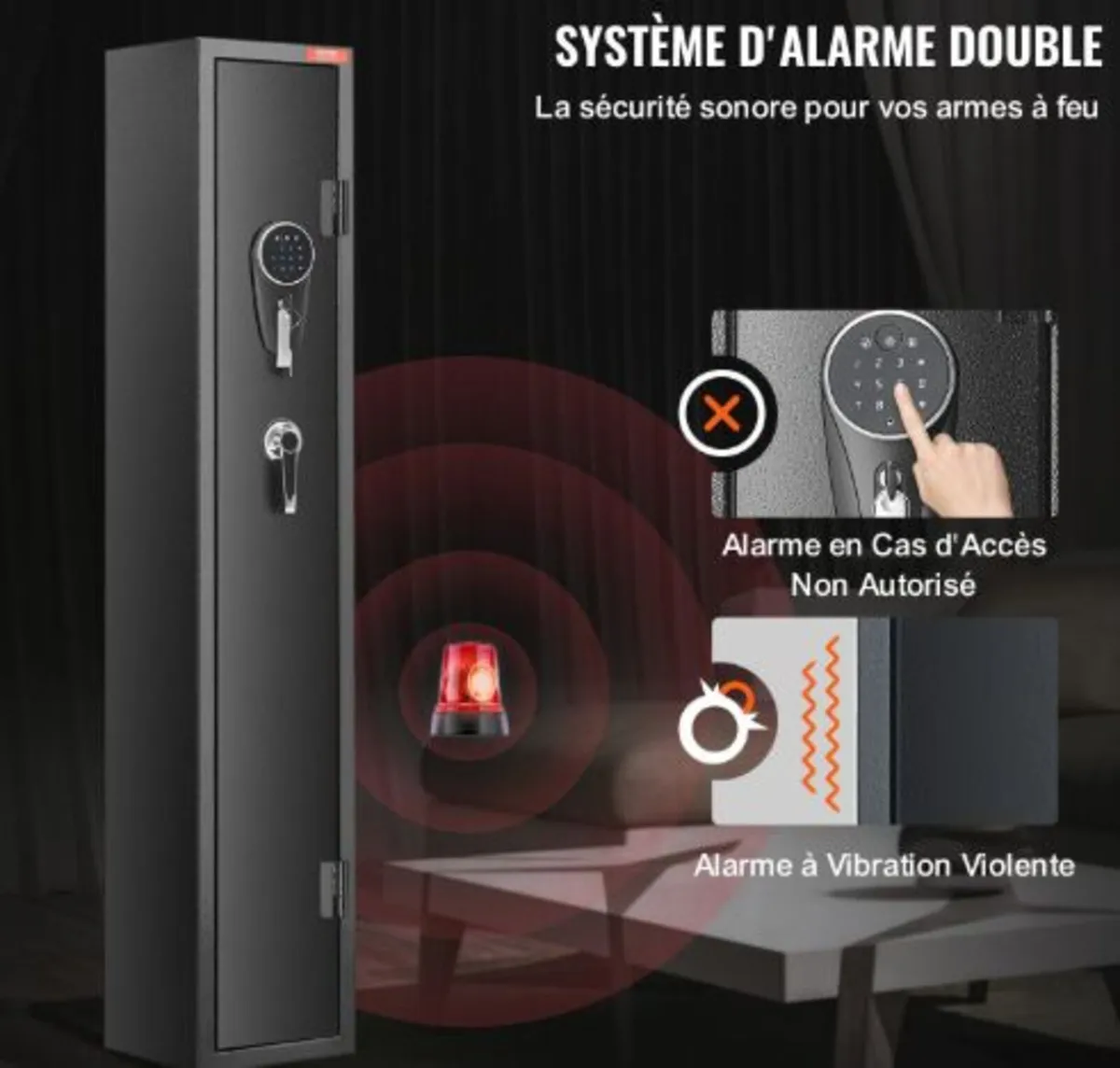 2 Rifles Gun Safe, Rifle Safe with Lock & Digital - Image 2