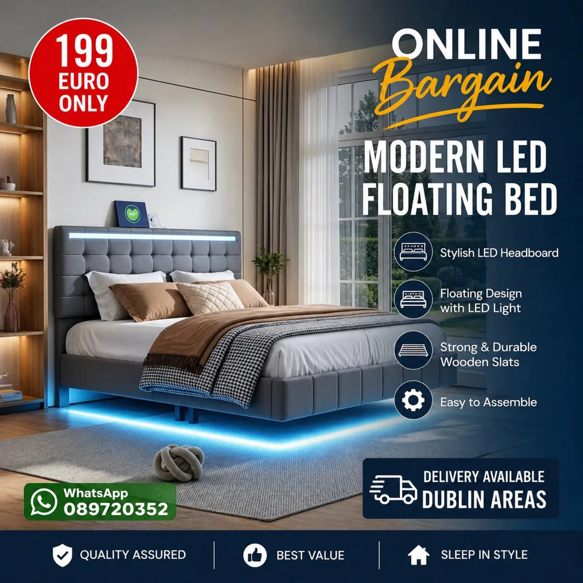 Bed frame. King Size Bed 160cmx200cm - Image 1
