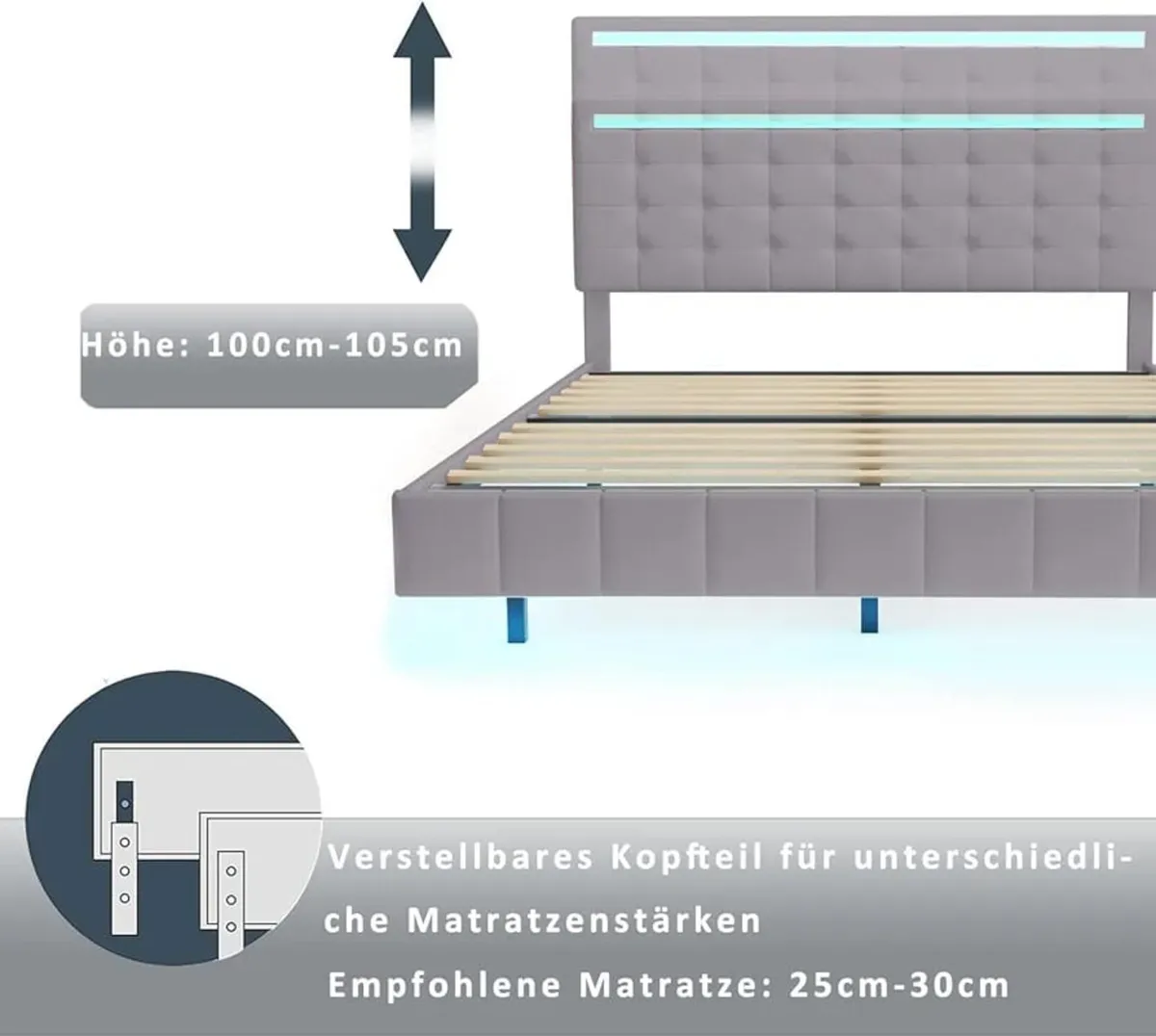 Bed frame. King Size Bed 160cmx200cm - Image 3
