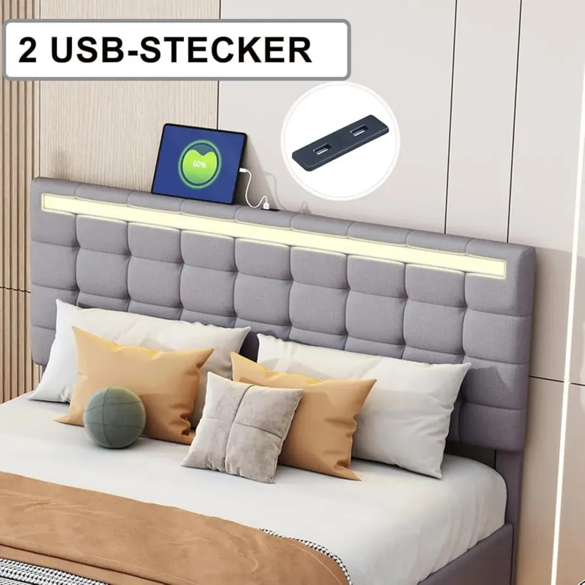 Bed frame. King Size Bed 160cmx200cm - Image 4