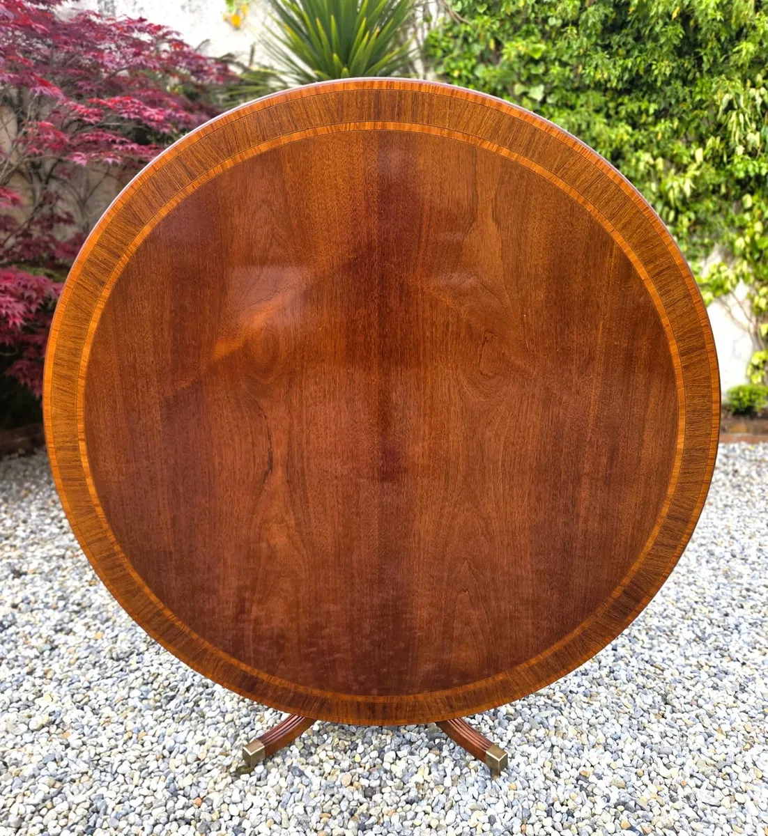 Large Vintage Round Walnut Table - Image 3