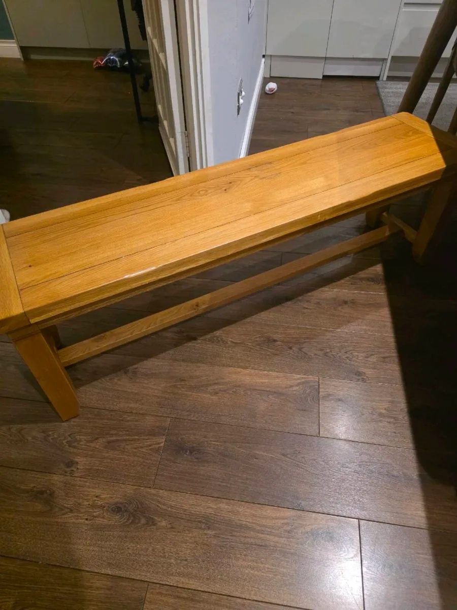 Kingston Solid Oak Bench - Image 1