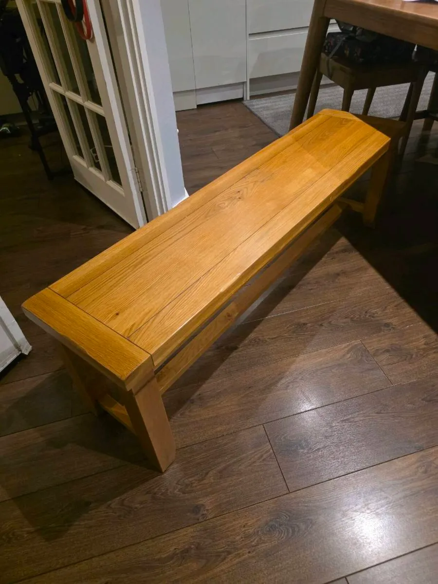 Kingston Solid Oak Bench - Image 3