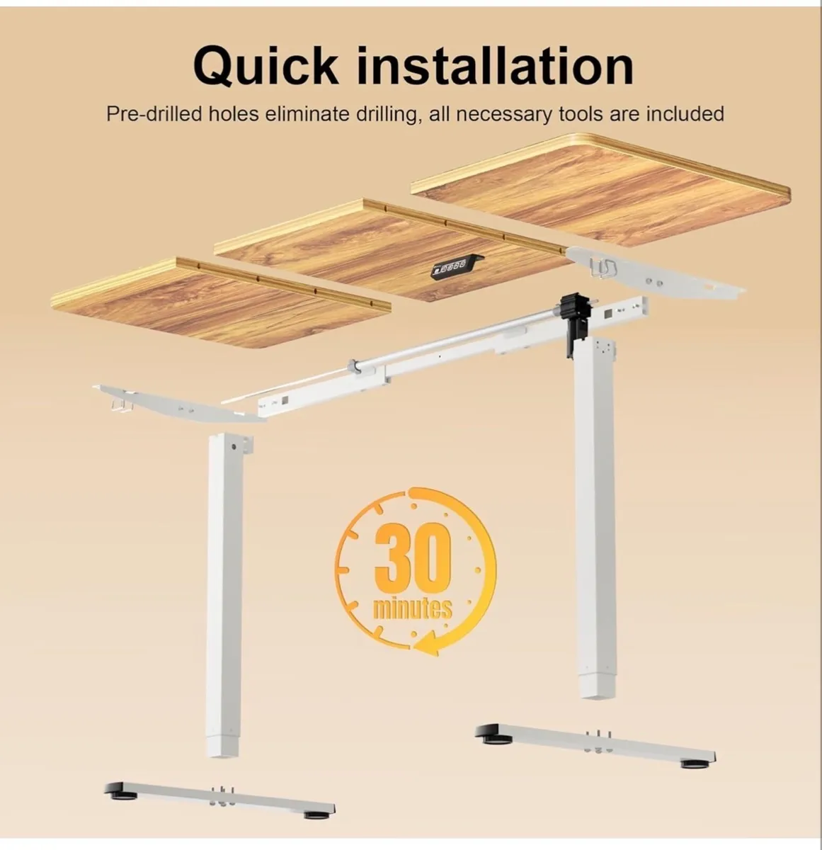 Standing Desk 140x60cm, Height Adjustable Stand Up - Image 3