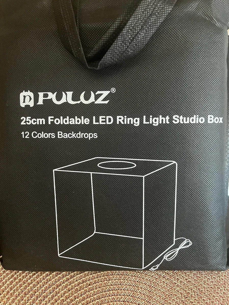 Puluz 25cm foldable LED ring light studio box