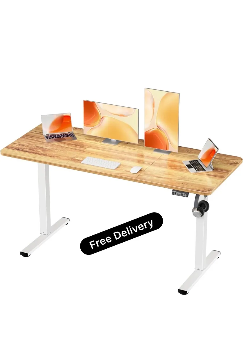 Standing Desk 140x60cm, Height Adjustable Stand Up - Image 1