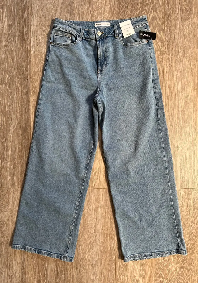 NEW Dunnes Wide Leg Jeans; Size 14 - Image 1