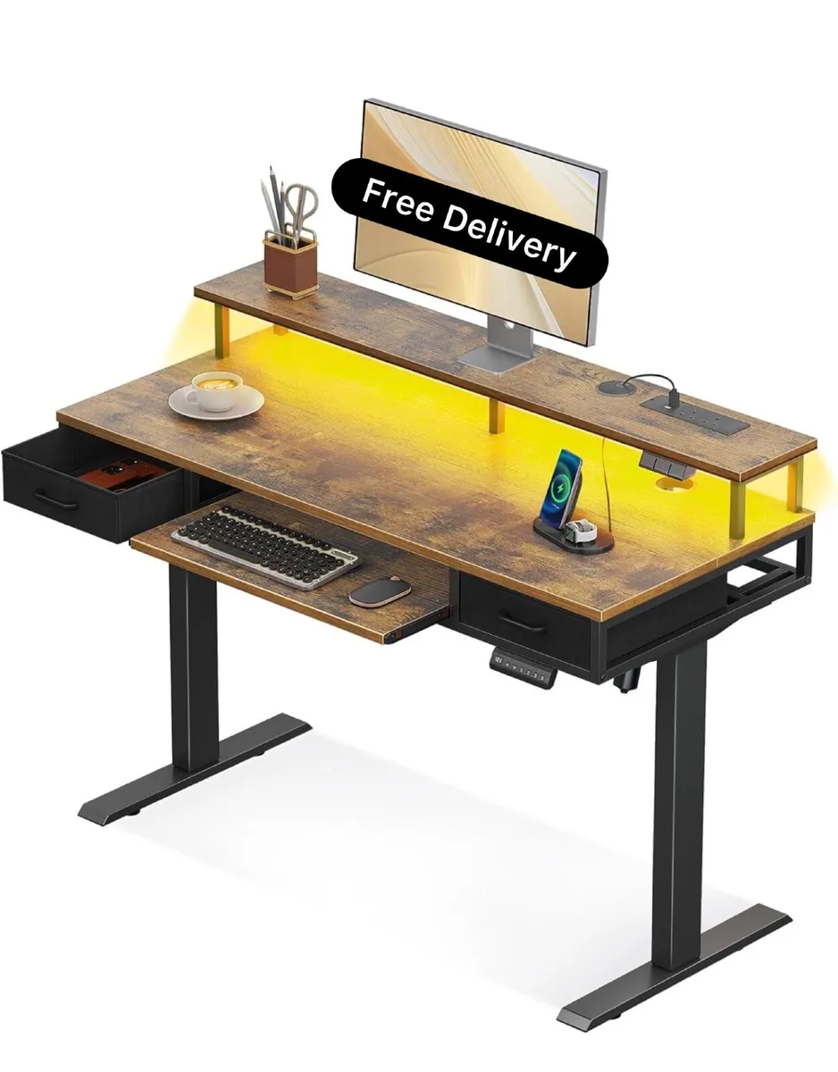 Height Adjustable Desk, 120cm Electric Standing De - Image 1