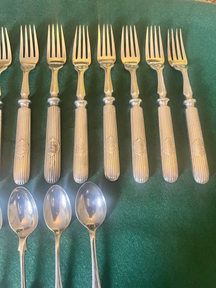 1920s Irish Army Officers Cutlery Silverplate - Image 3