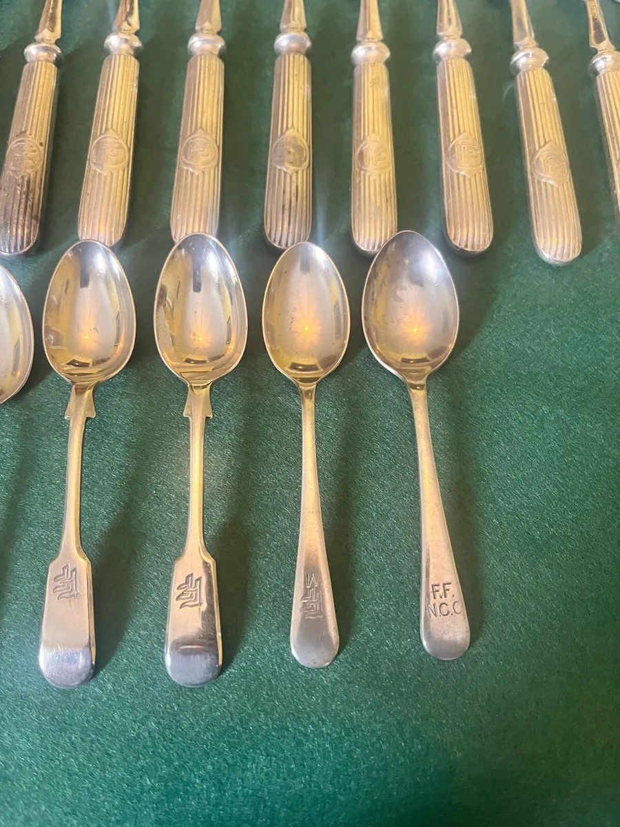 1920s Irish Army Officers Cutlery Silverplate - Image 4