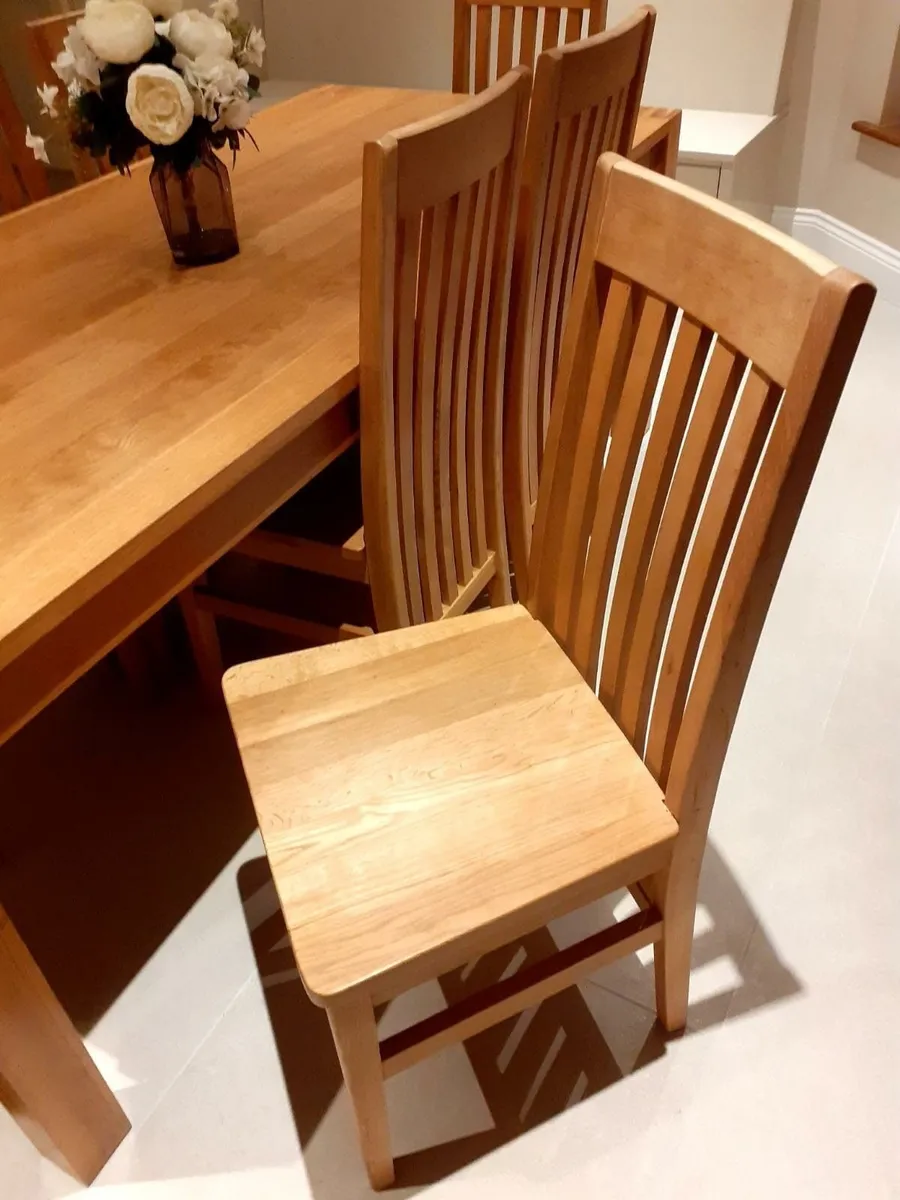 Solid Oak Kitchen Tables and Chairs - Image 1