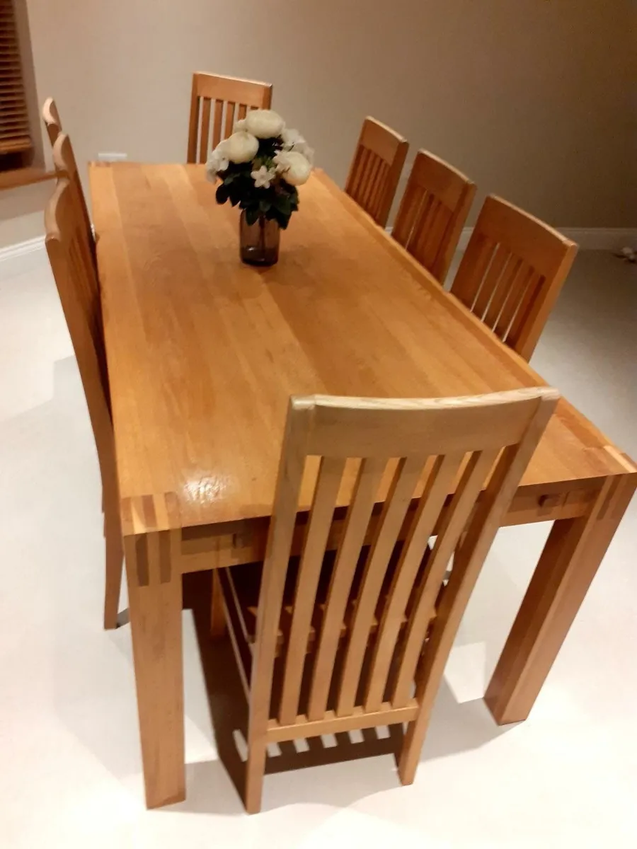 Solid Oak Kitchen Tables and Chairs - Image 3