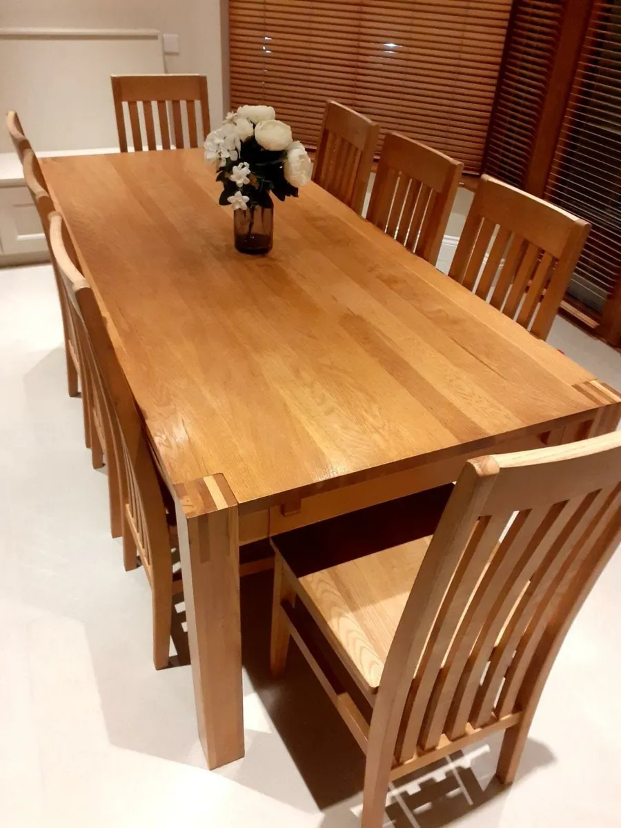 Solid Oak Kitchen Tables and Chairs - Image 4