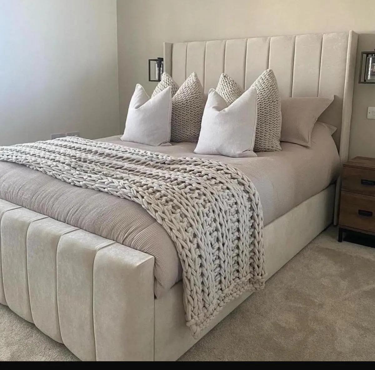 Double & King Size Bed Frame With Mattress Opt - Image 1