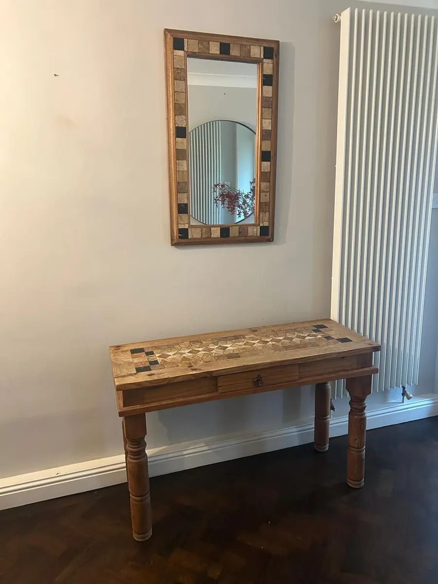 hall table and mirror