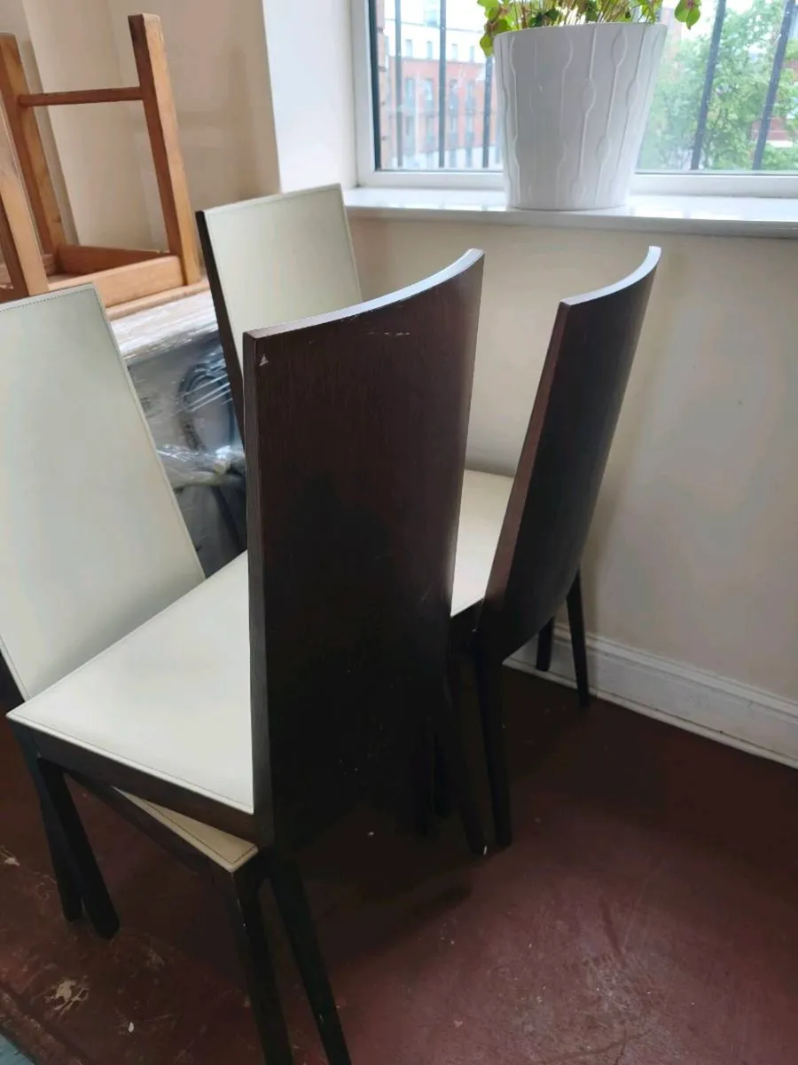 Wooden chairs /leather - Image 2